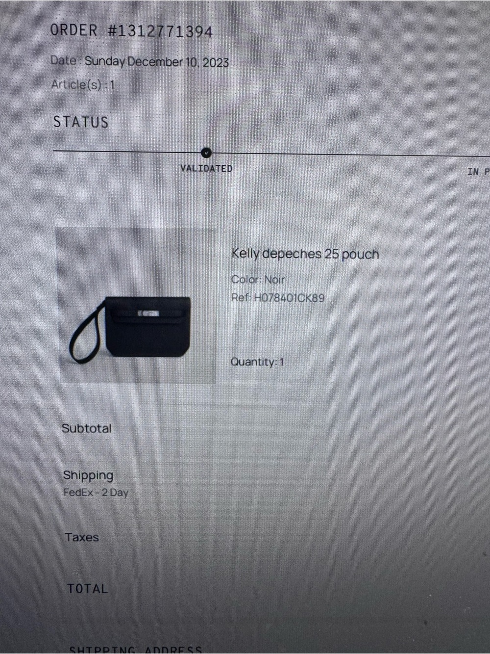 Hermes Black Kelly Depeches 25 Messenger Pouch NEW